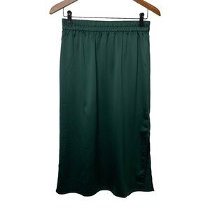 GAP Pull On Satin Midi Skirt Essex Green NWT Small